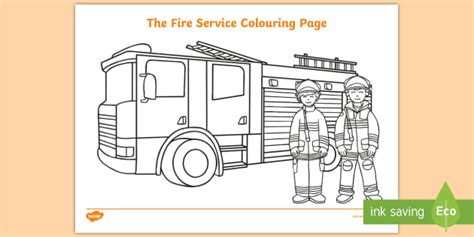 fire service coloring page teacher