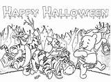 Coloring Winnie Pooh Halloween Pages Printable Popular sketch template