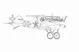 Coloring Pages Biplanes Albatros Filminspector War Biplane sketch template