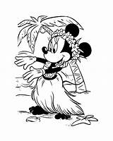 Minnie Coloring Printable Color Kids Hula Dancer Pages Mouse Children Disney Print Mickey sketch template