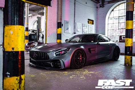 modified mercedes amg gt  pink panther fast car