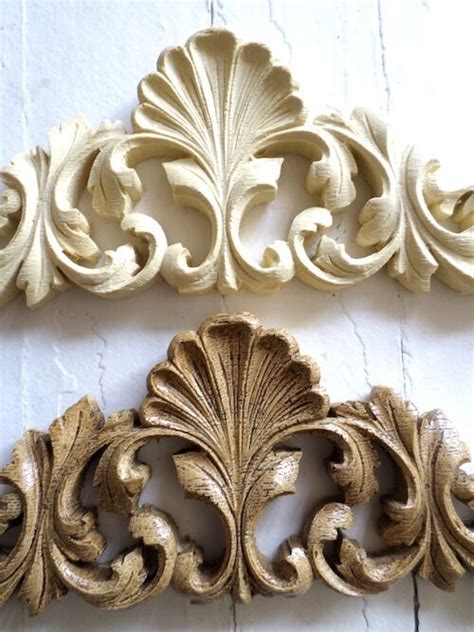 shabby  chic victorian carved crest furniture appliques