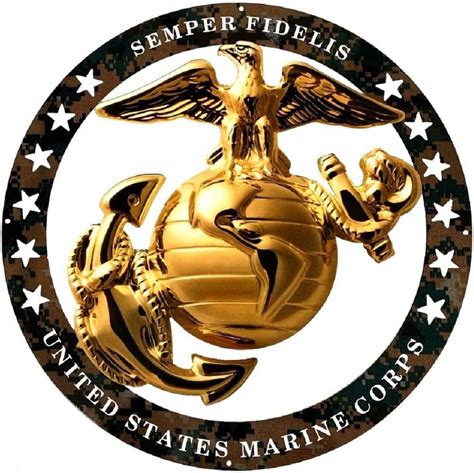 united states marine corps seal car badge semper fi cut  gold auto emblem
