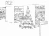 Colorear Supermercado Supermercados Dibujos Rayon sketch template