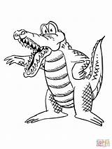 Coloring Cartoon Alligator Pages Printable Alligators Drawing Categories sketch template