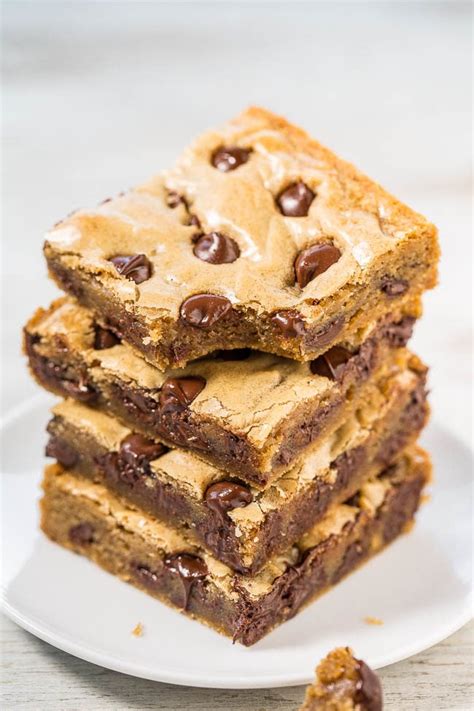 Browned Butter Chocolate Chunk Salted Caramel Blondies Averie Cooks