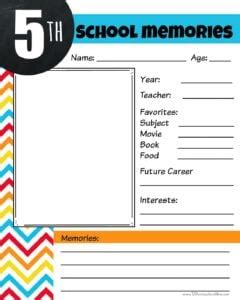 printable school memory book   template