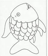 Fish Rainbow Coloring Color Pages Printable Print Book Sheet Colorful sketch template