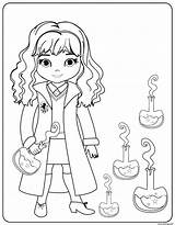 Hermione Coloriage Potions Spell sketch template