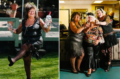 sexy grannies love clubbing in latex and comedy wigs