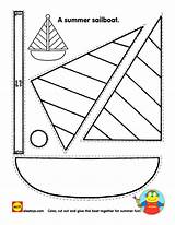 Craft Crafts Summer Sailboat Printable Kids Preschool Beach Activity Coloring Boat Cut Sheets Ship Pages Shape Activities Worksheets Printables Template sketch template