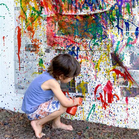 painting   spray bottle vibrant process art  kids  days  play