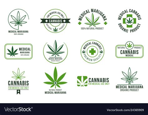 cannabis label medical marijuana therapy legal vector image
