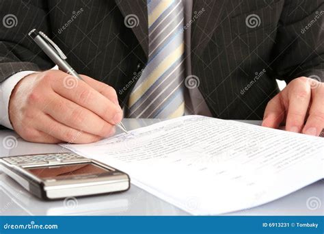 businessman writing   form stock image image  pact agreement