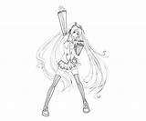 Miku Hatsune Coloringhome Vocaloid Gurus sketch template