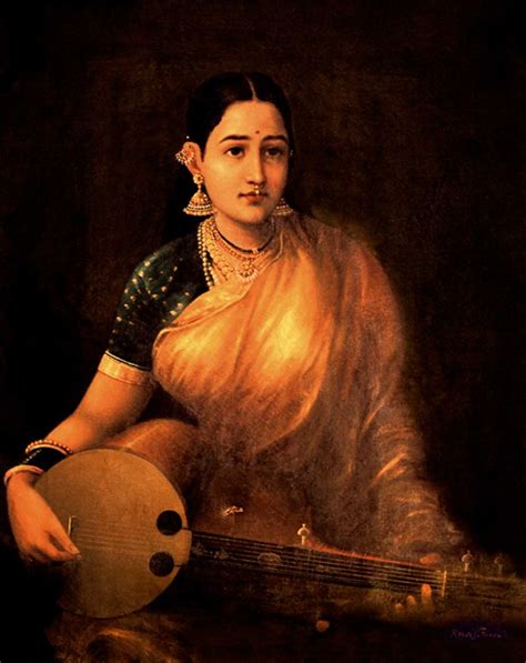 Lady With Swarbat By Artist Raja Ravi Varma Reproduction
