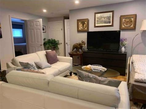 living room filled  furniture   flat screen tv