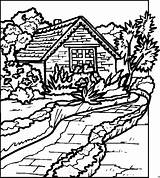 Coloring Pages Landscape Adults Landscapes Colouring Popular Detailed sketch template