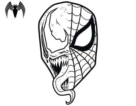 venom coloring pages printable venom  spiderman mask