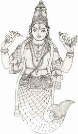 Vishnu Matsya Hindu Krishna Coloring Madhubani Avataras Incarnations Indian Ganesha Tanjore Hinduism sketch template