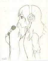 Singing Drawing Girl Anime Singer Drawings Female Sketches Poses Getdrawings Deviantart Pencil Uploaded User sketch template