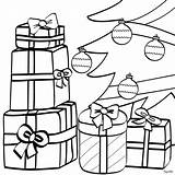 Christmas Presents Coloring Pages Tree Under sketch template