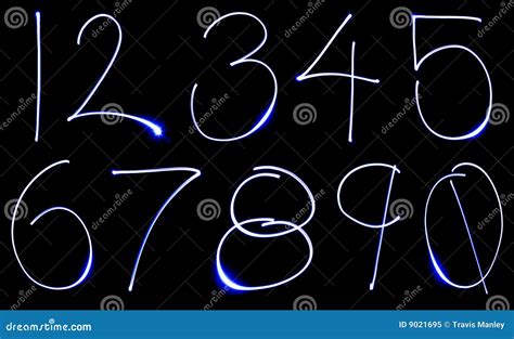neon number set stock image image  number neon light