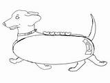 Weiner Dog Coloring Clipart Getdrawings sketch template