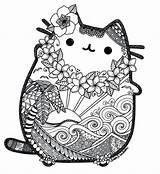 Pusheen Coloring Cat Mandala Pages Cute Floral Girls Coloringpagesfortoddlers Colouring Kitty Printable Oh So Sheet Unicorn sketch template
