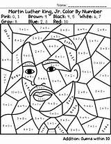 Luther Martin King Color Number Mlk Jr Addition Subtraction Within sketch template