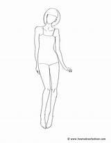 Croquis Draw Coy Standing Desig sketch template