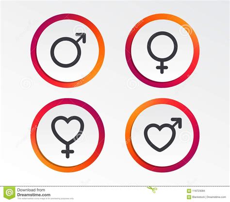 male and female sex icons man woman signs stock vector illustration