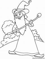 Enchanter Wizard Coloring sketch template