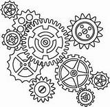 Gears Steampunk Coloring Cogs Drawing Pages Gear Engranajes Template Stencils Para Drawings Dibujos Embroidery Templates Patterns Paper Stencil Bing Clock sketch template