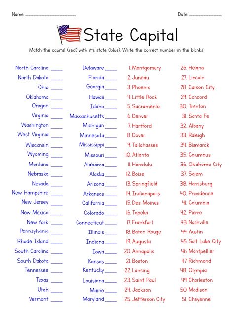 fifty states worksheets    worksheetocom