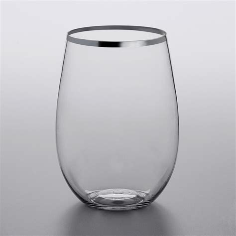 Silver Visions 16 Oz Clear Plastic Stemless Wine Glass