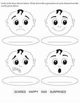 Faces Emotions sketch template