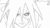 Madara Uchiha Coloring Pages Lineart Template sketch template
