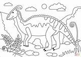 Parasaurolophus Colorear Dinozaur Drukuj sketch template