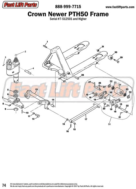 crown newer pth  frame  drawing fast lift parts