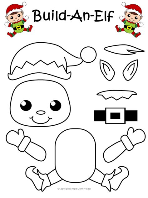 printable snowman craft   template christmas craft show elf
