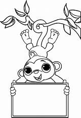 Monkey Coloring Pages Valentine Printable Color Getcolorings Colo Kids sketch template