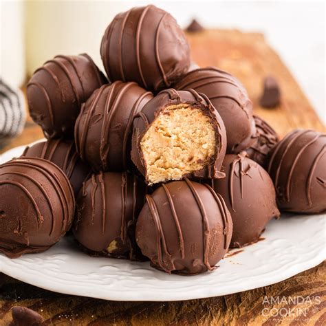 chocolate peanut butter balls amandas cookin  bake desserts