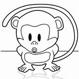 Monkey Baby Surfnetkids Coloring sketch template