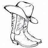 Cowboy Coloring Pages Printable Hat Boots Western Cowgirl Cattle Cowboys Drawing Dallas Osu Boot Logo Silhouette Sheets Drive Colouring Clip sketch template