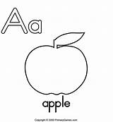 Coloring Apple Alphabet Abc Pages Aa Primarygames Learning Printable Book Worksheets Learn sketch template