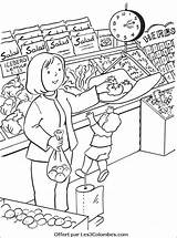 Supermarche Supermarket Kolorowanki Coloriages Gratuit Afficher Réelle Chezcolombes sketch template