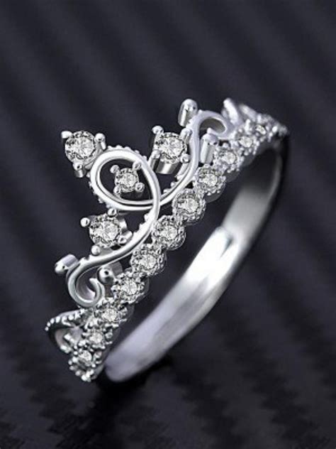 gorgeous crown design swarovski elements sterling silver adjustable
