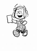 Coloring Pages Snoopy Peppermint Patty Bojanke Christmas Visit sketch template
