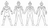 Ultraman Gaia Dyna Colorir Zero Coloringonly Ginga Orb Cosmos sketch template